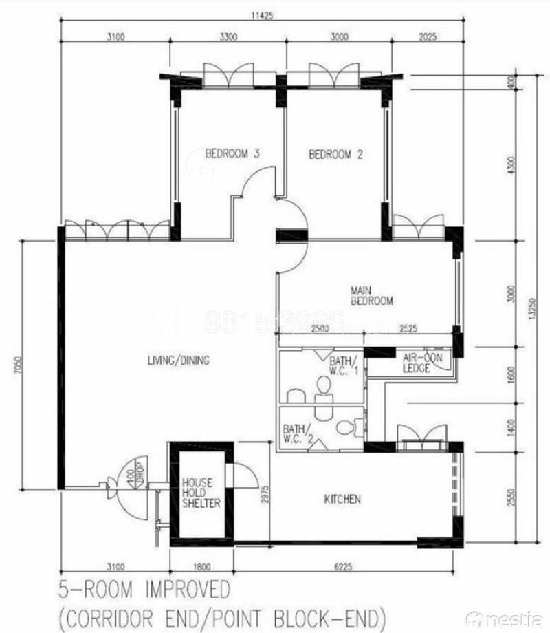 HDB Apartment for Rent, 296B Compassvale Crescent HDB Apartment For Rent, $3,500, 2 Bed 2 Bath 107 sqft $32.71 psf, SGD 3,500