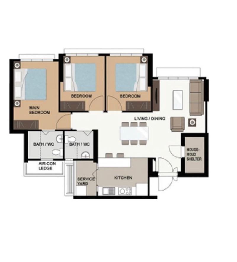 HDB Apartment for Rent, 101A Canberra Street HDB Apartment For Rent, $3,000, 3 Bed 2 Bath 968 sqft $3.10 psf, SGD 3,000