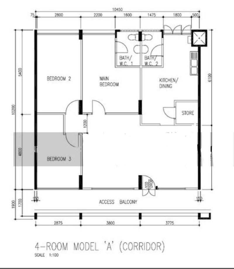 HDB Apartment for Rent, 406 Fajar Road HDB Apartment For Rent, $3,100, 3 Bed 2 Bath 1,119 sqft $2.77 psf, SGD 3,100 | 99-year Leasehold
