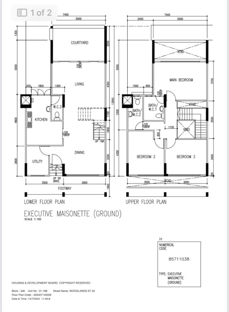 HDB Apartment for Rent, 346 Woodlands Street 32 HDB Apartment For Rent, $4,200, 4 Bed 2 Bath 1,528 sqft $2.75 psf, SGD 4,200 | 99-year Leasehold