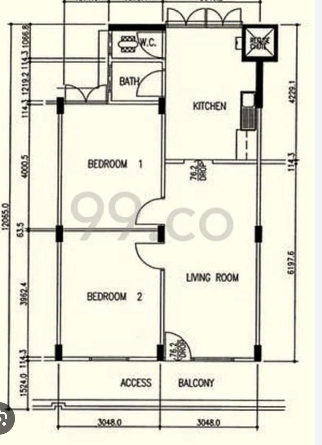 HDB Apartment for Rent, 137 Jalan Bukit Merah HDB Apartment For Rent, $2,900, 2 Bed 1 Bath 753 sqft $3.85 psf, SGD 2,900 | 99-year Leasehold