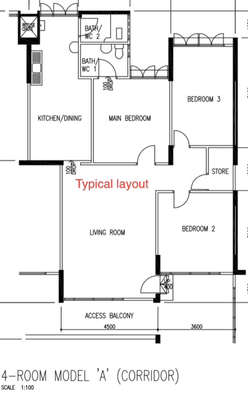 HDB Apartment for Rent, 421 Tampines Street 41 HDB Apartment Room Rental, $850, 1 Bed 1 Bath 107 sqft $7.94 psf, SGD 850 | 99-year Leasehold