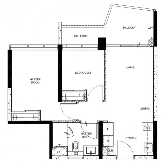 Condominium for Rent, Lake Grande Condominium For Rent, $3,900, 2 Bed 1 Bath 624 sqft $6.25 psf, SGD 3,900 | 99-year Leasehold