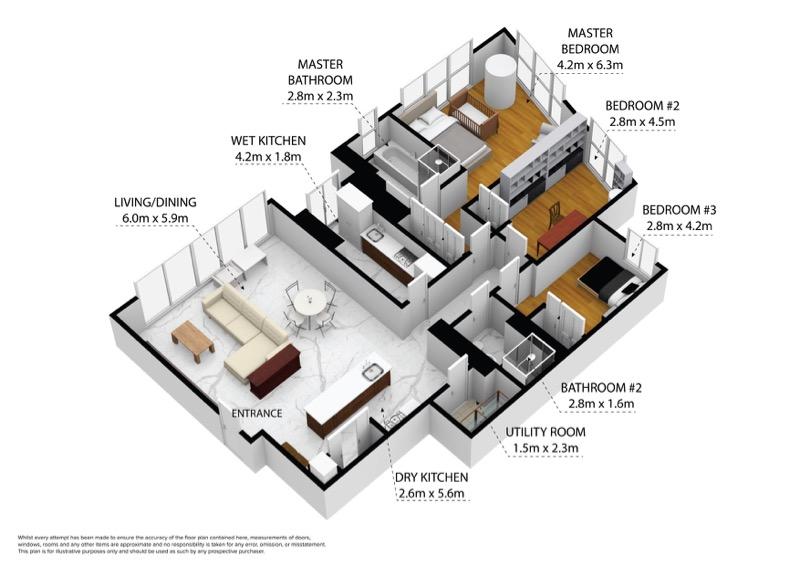 Condominium for Rent, Reflections at Keppel Bay Condominium For Rent, $7,600, 3 Bed 2 Bath 1,539 sqft $4.94 psf, SGD 7,600 | 99-year Leasehold