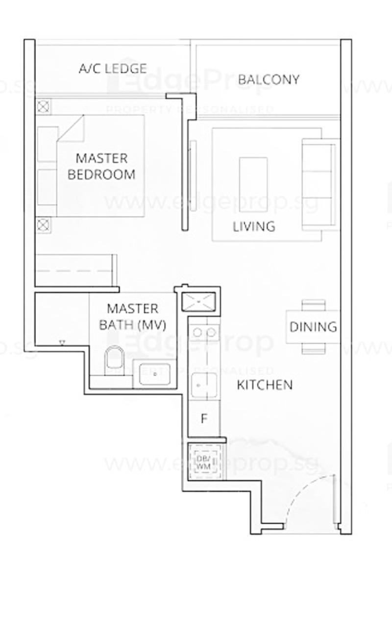 Apartment for Rent, Casa Al Mare Apartment For Rent, $2,800, 1 Bed 1 Bath 474 sqft $5.91 psf, SGD 2,800 | Freehold