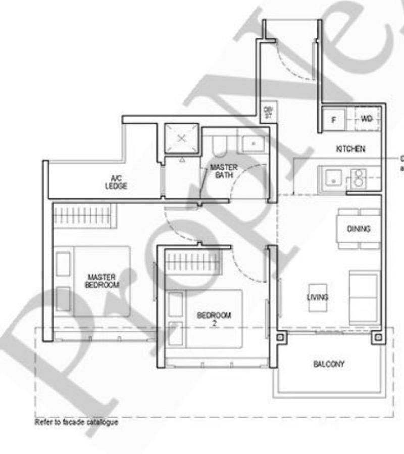 Apartment for Rent, Irwell Hill Residences Apartment For Rent, $4,900, 2 Bed 1 Bath 614 sqft $7.98 psf, SGD 4,900 | 99-year Leasehold
