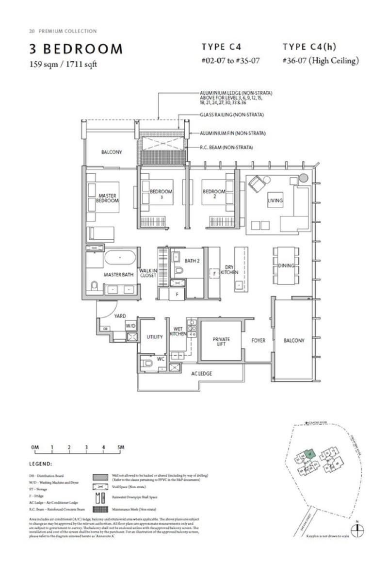 Condominium for Rent, Riviere Condominium For Rent, $14,000, 3 Bed 3 Bath 1,711 sqft $8.18 psf, SGD 14,000
