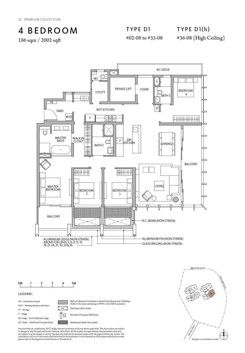 Condominium for Rent, Riviere Condominium For Rent, $15,000, 3 Bed 3 Bath 1,717 sqft $8.74 psf, SGD 15,000 | 99-year Leasehold