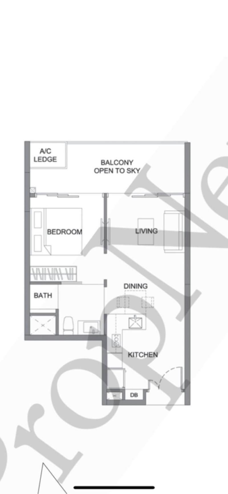 Condominium for Rent, Kingsford Hillview Peak Condominium For Rent, $3,300, 1 Bed 1 Bath 570 sqft $5.79 psf, SGD 3,300 | 99-year Leasehold