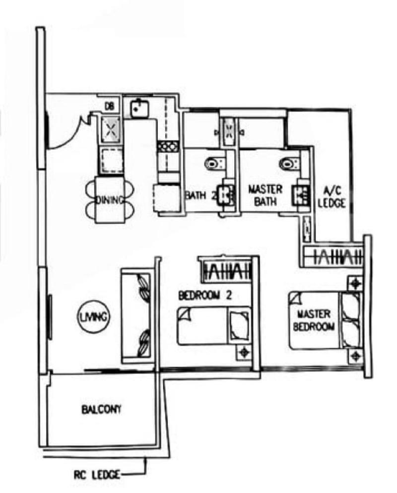 Condominium for Rent, The Trilinq Condominium For Rent, $4,200, 2 Bed 2 Bath 700 sqft $6.00 psf, SGD 4,200