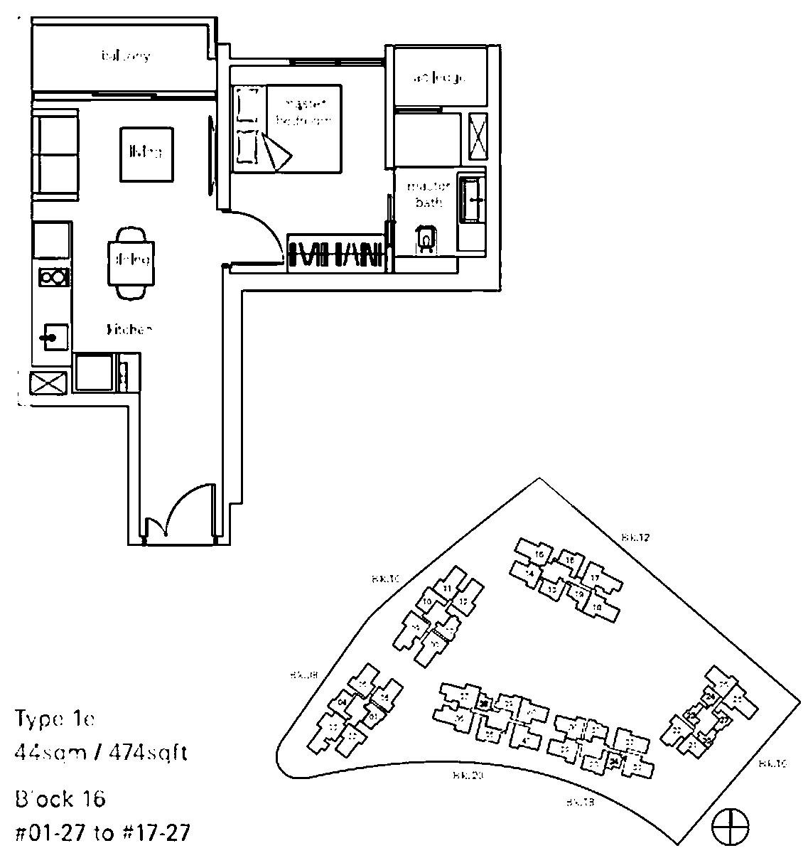 Condominium for Rent, The Panorama Condominium For Rent, $3,250, 1 Bed 1 Bath 475 sqft $6.84 psf, SGD 3,250 | 99-year Leasehold