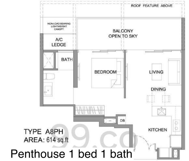 Condominium for Rent, KINGSFORD . HILLVIEW PEAK Condominium For Rent, $3,400, 1 Bed 1 Bath 614 sqft $5.54 psf, SGD 3,400 | 99-year Leasehold