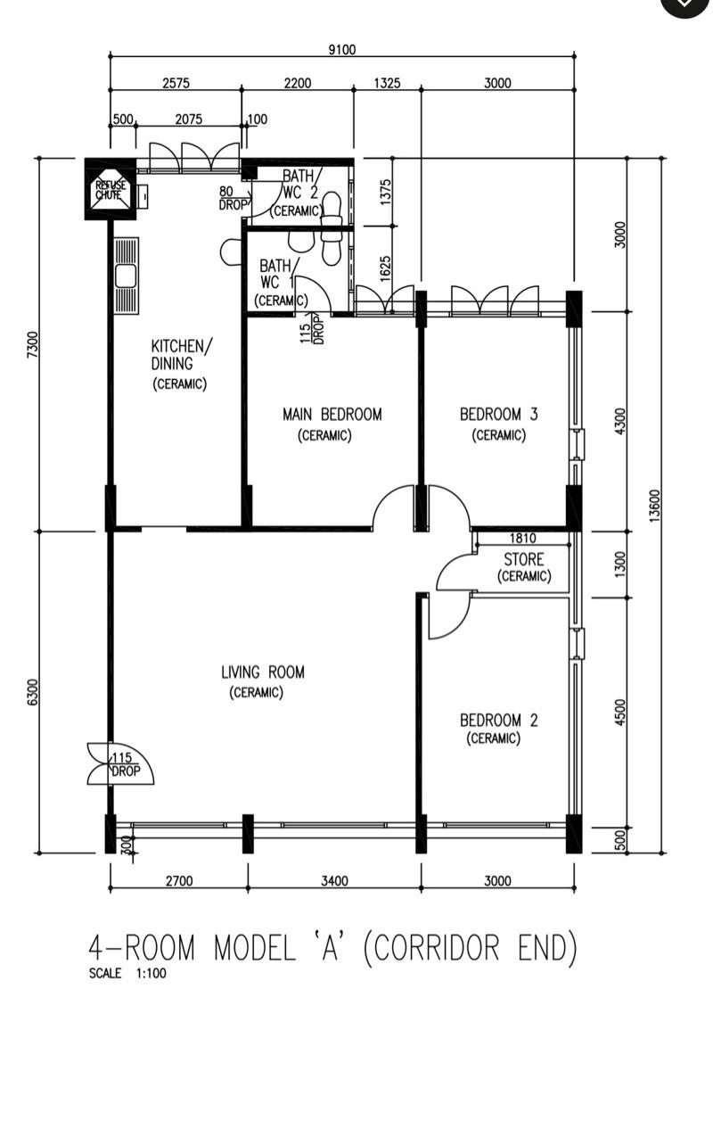 HDB Apartment for Rent, 440 Yishun Avenue 11 HDB Apartment For Rent, $4,000, 3 Bed 2 Bath 107 sqft $37.38 psf, SGD 4,000 | 99-year Leasehold