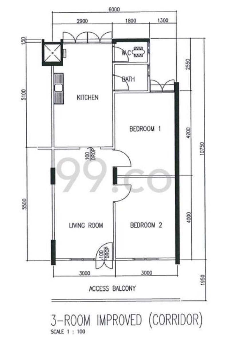 HDB Apartment for Rent, 21 Chai Chee Road HDB Apartment For Rent, $3,249, 3 Bed 2 Bath 699 sqft $4.65 psf, SGD 3,249