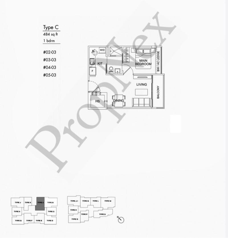 Condominium for Rent, Suites De Laurel Condominium For Rent, $3,300, 1 Bed 1 Bath 484 sqft $6.82 psf, SGD 3,300 | 999-year Leasehold
