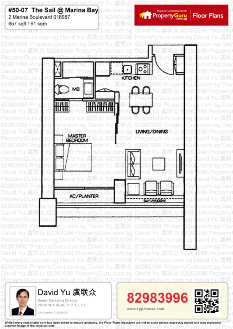 Apartment for Rent, The Sail @ Marina Bay Apartment For Rent, $4,900, 1 Bed 1 Bath 657 sqft $7.46 psf, SGD 4,900