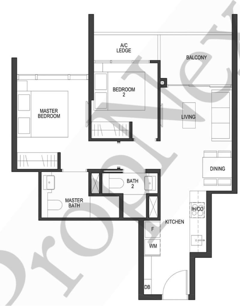 Apartment for Rent, Pullman Residences Apartment For Rent, $4,800, 2 Bed 2 Bath 667 sqft $7.20 psf, SGD 4,800 | Freehold