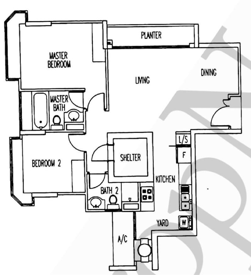 Condominium for Rent, Le Crescendo Condominium For Rent, $4,000, 2 Bed 2 Bath 915 sqft $4.37 psf, SGD 4,000 | 99-year Leasehold