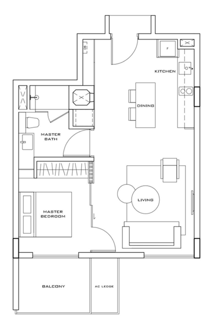 Apartment for Rent, Bliss@Kovan Apartment For Rent, $3,100, 1 Bed 1 Bath 592 sqft $5.24 psf, SGD 3,100 | Freehold