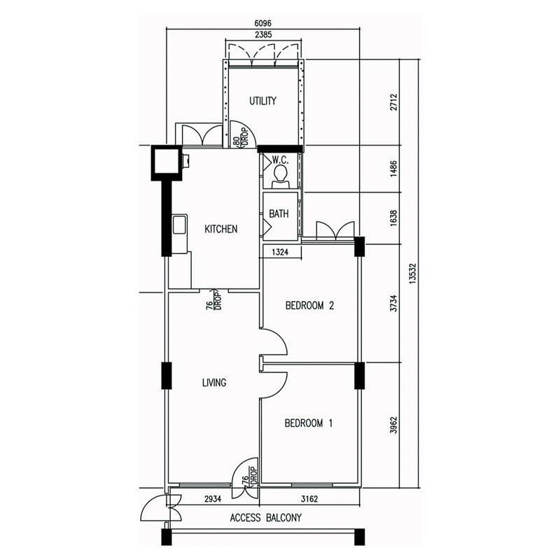 HDB Apartment for Rent, 119 Bukit Merah View HDB Apartment For Rent, $3,000, 2 Bed 2 Bath 699 sqft $4.29 psf, SGD 3,000 | 99-year Leasehold
