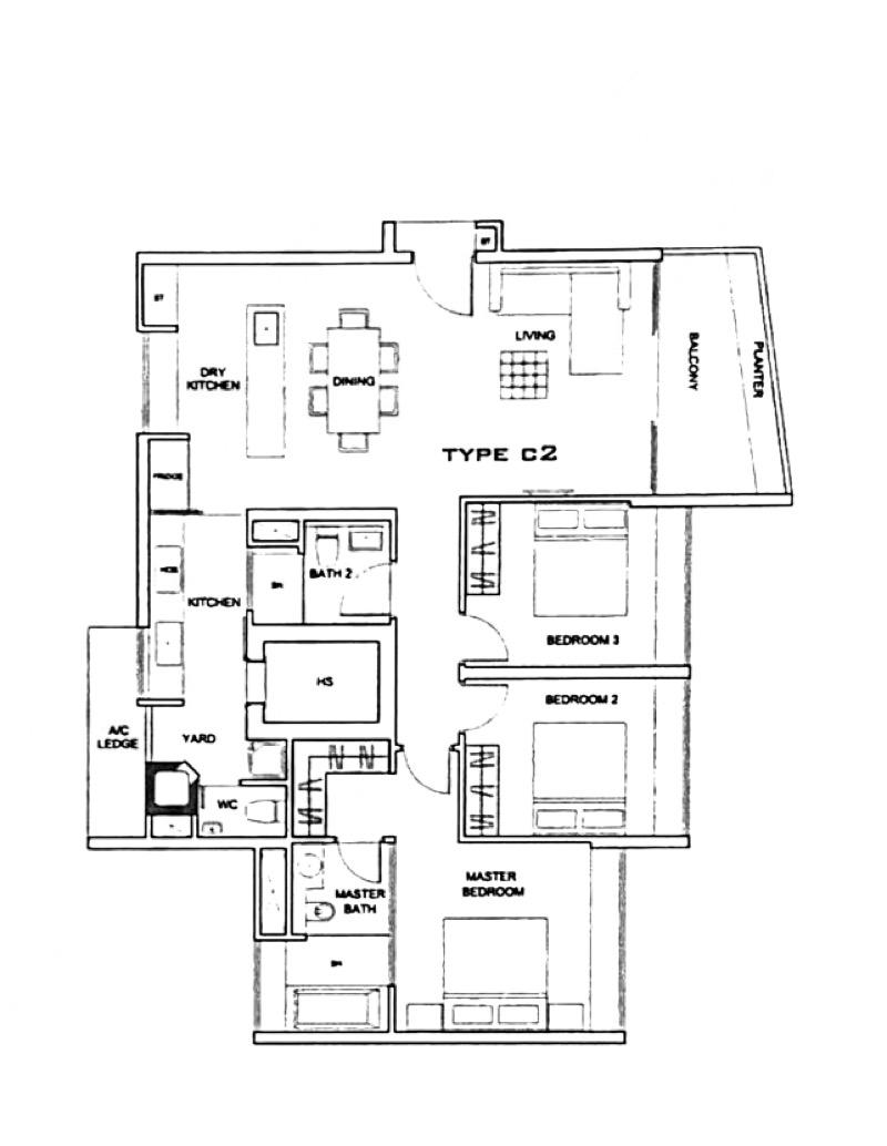 Condominium for Rent, VIVA Condominium For Rent, $8,500, 3 Bed 3 Bath 1,346 sqft $6.32 psf, SGD 8,500 | Freehold