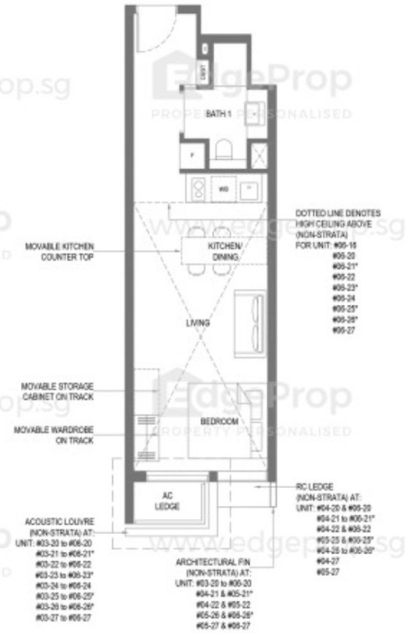 Apartment for Rent, The M Apartment For Rent, $3,6001 Bath 409 sqft $8.80 psf, SGD 3,600 | 99-year Leasehold