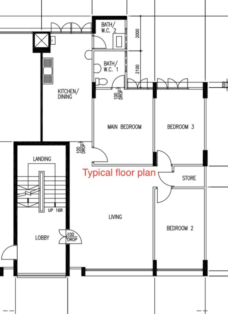 HDB Apartment for Rent, 916 Tampines Street 91 HDB Apartment Room Rental, $1,000, 1 Bed 1 Bath 107 sqft $9.35 psf, SGD 1,000 | 99-year Leasehold