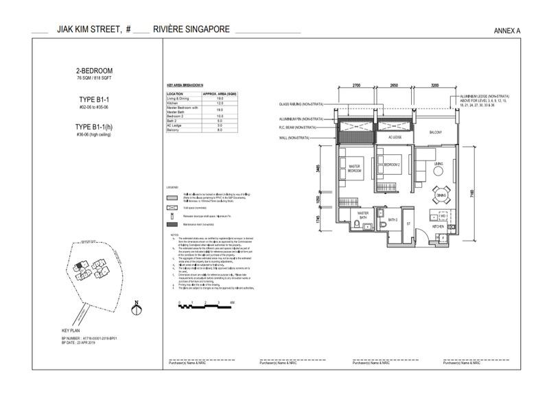 Condominium for Rent, Riviere Condominium For Rent, $6,799, 2 Bed 2 Bath 818 sqft $8.31 psf, SGD 6,799