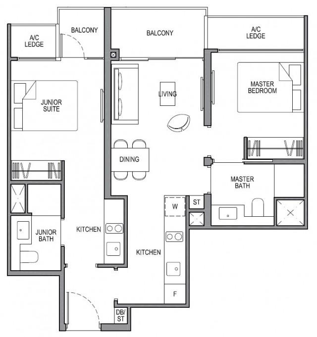 Condominium for Rent, Park Colonial Condominium For Rent, $2,6001 Bath 300 sqft $8.67 psf, SGD 2,600 | 99-year Leasehold
