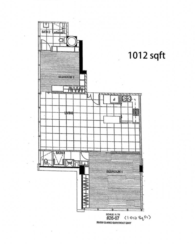 Apartment for Rent, High Street Centre Apartment For Rent, $8,000, 2 Bed 2 Bath 1,012 sqft $7.91 psf, SGD 8,000 | 99-year Leasehold