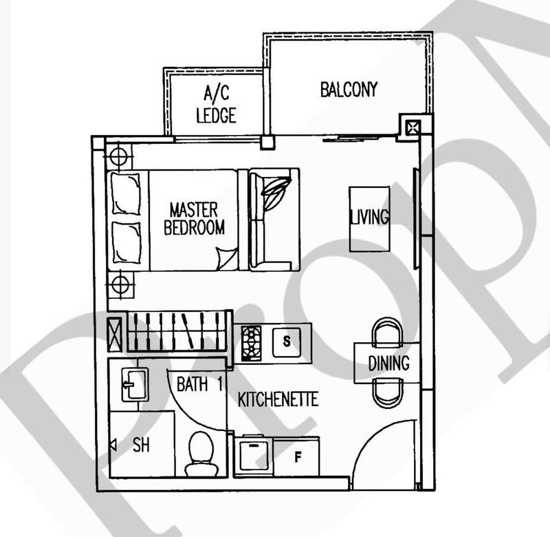 Apartment for Rent, Prestige Heights Apartment For Rent, $2,4991 Bath 334 sqft $7.48 psf, SGD 2,499 | Freehold