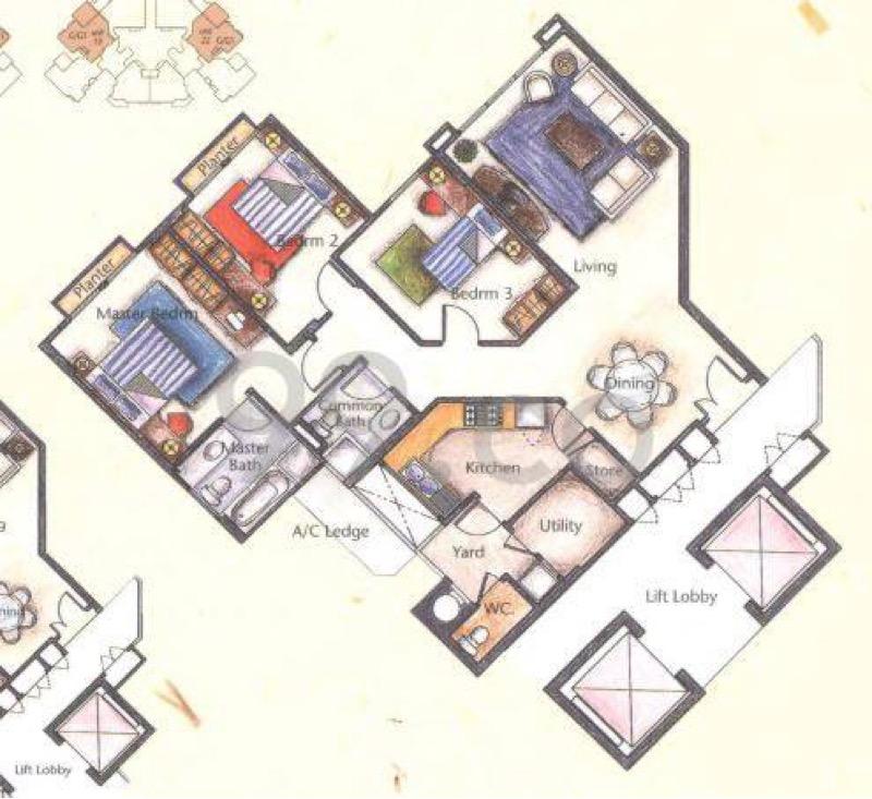 Condominium for Rent, Northoaks Condominium For Rent, $4,600, 3 Bed 3 Bath 1,292 sqft $3.56 psf, SGD 4,600 | 99-year Leasehold
