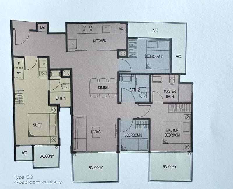 Apartment for Rent, Jade Residences Apartment For Rent, $5,400, 4 Bed 3 Bath 1,184 sqft $4.56 psf, SGD 5,400