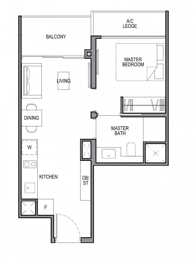 Condominium for Rent, Park Colonial Condominium For Rent, $3,400, 1 Bed 1 Bath 463 sqft $7.34 psf, SGD 3,400 | 99-year Leasehold