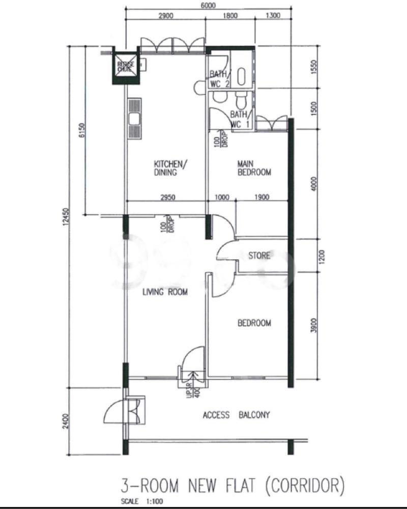 HDB Apartment for Rent, 111 Aljunied Crescent HDB Apartment For Rent, $2,999, 2 Bed 2 Bath 721 sqft $4.16 psf, SGD 2,999 | 99-year Leasehold
