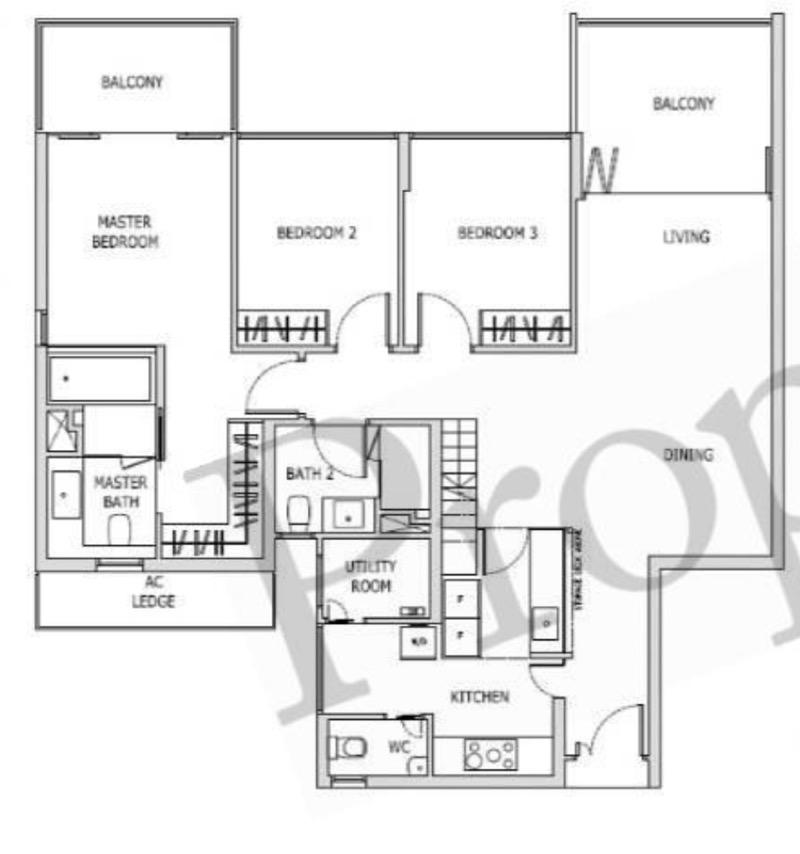 Condominium for Rent, Mon Jervois Condominium For Rent, $7,100, 3 Bed 3 Bath 1,410 sqft $5.04 psf, SGD 7,100 | 99-year Leasehold