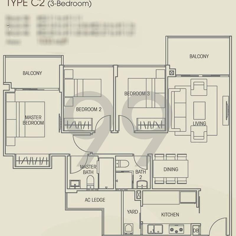 Condominium for Rent, Vacanza @ East Condominium For Rent, $4,500, 3 Bed 2 Bath 1,033 sqft $4.36 psf, SGD 4,500 | Freehold