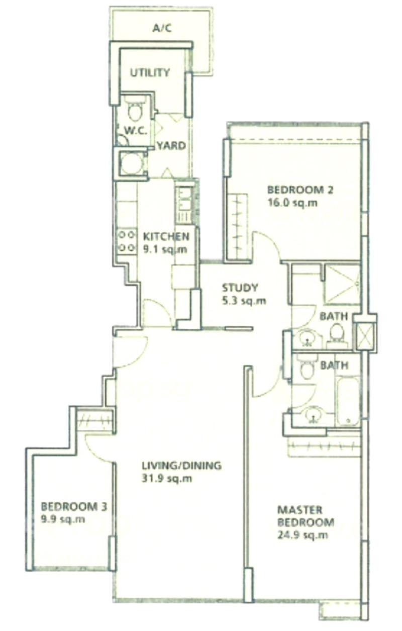 Condominium for Rent, Costa Del Sol Condominium For Rent, $6,200, 3 Bed 3 Bath 1,227 sqft $5.05 psf, SGD 6,200 | 99-year Leasehold
