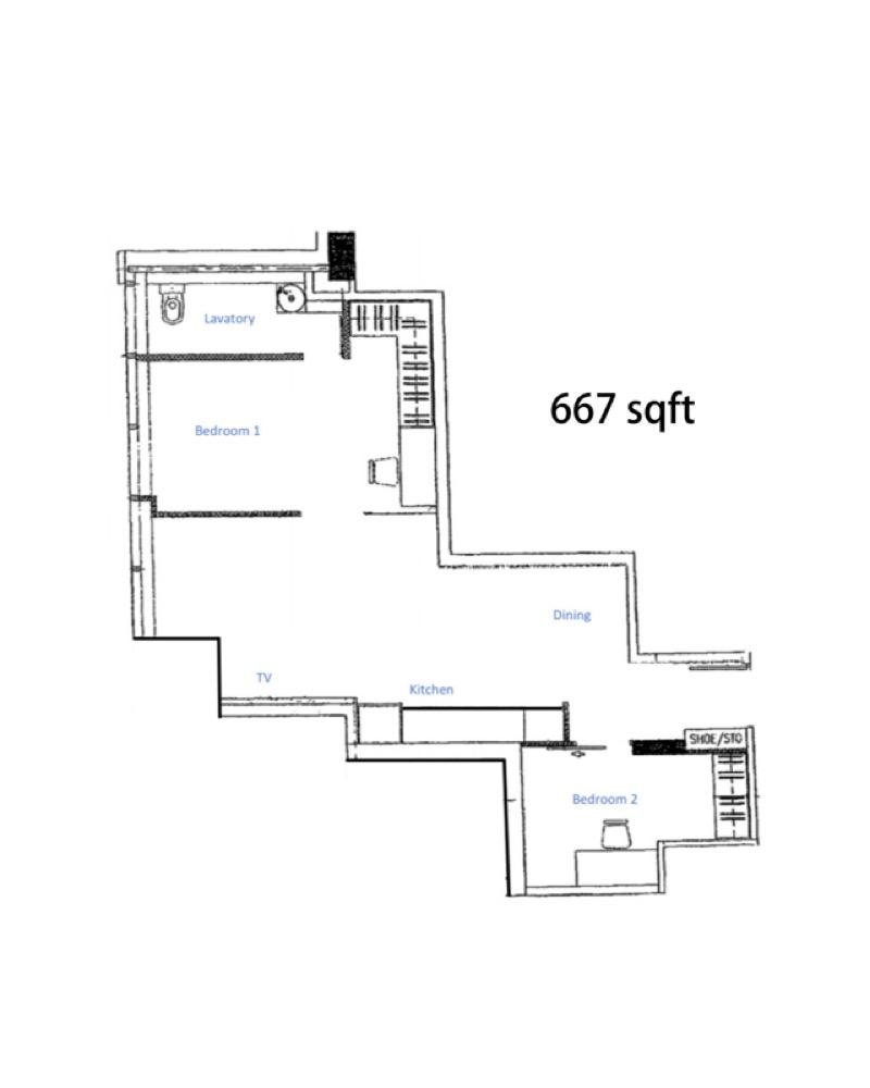 Apartment for Rent, High Street Centre Apartment For Rent, $6,900, 2 Bed 1 Bath 667 sqft $10.34 psf, SGD 6,900 | 99-year Leasehold