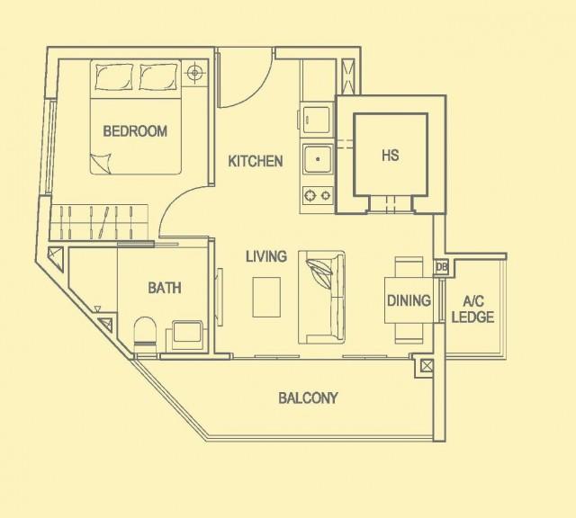 Apartment for Rent, Le Regal Apartment For Rent, $2,400, 1 Bed 1 Bath 398 sqft $6.03 psf, SGD 2,400 | Freehold