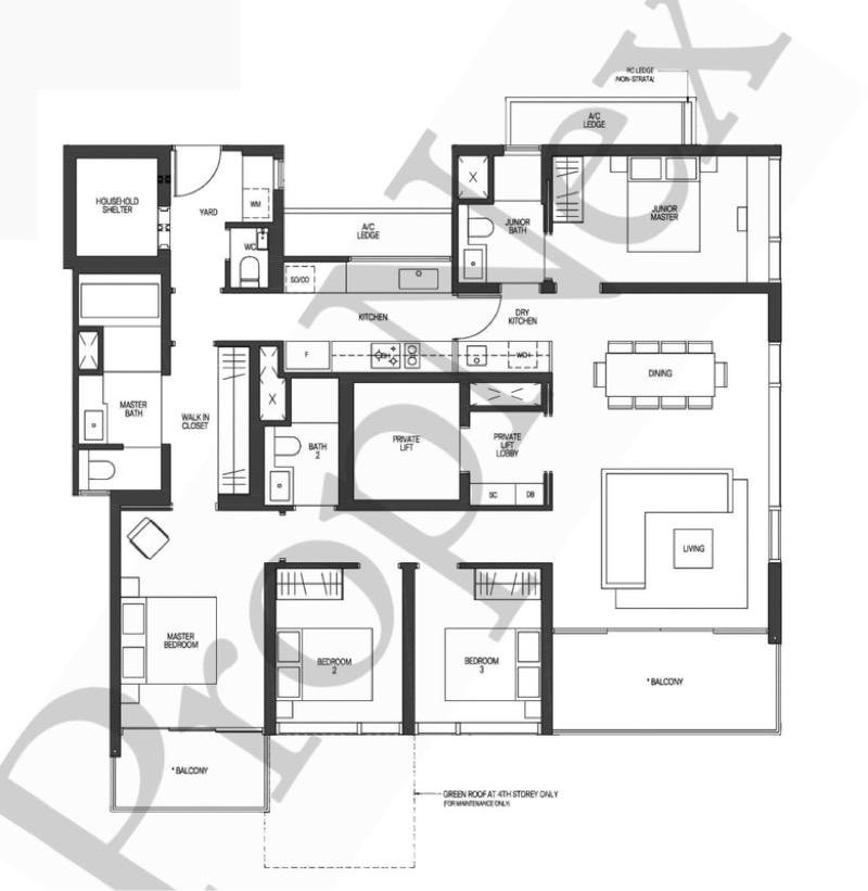 Condominium for Rent, Midtown Modern Condominium For Rent, $18,000, 4 Bed 4 Bath 1,808 sqft $9.96 psf, SGD 18,000 | 99-year Leasehold