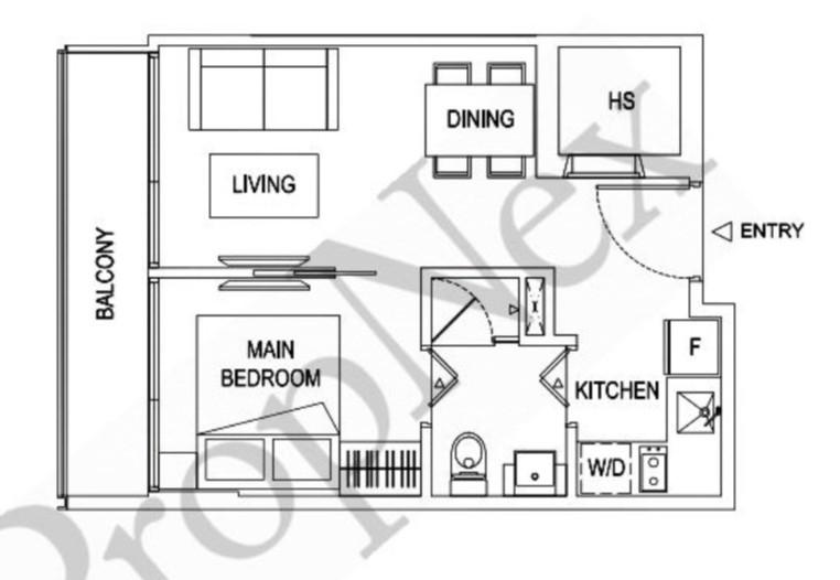 Apartment for Rent, The Octet Apartment For Rent, $2,850, 1 Bed 1 Bath 431 sqft $6.61 psf, SGD 2,850 | Freehold