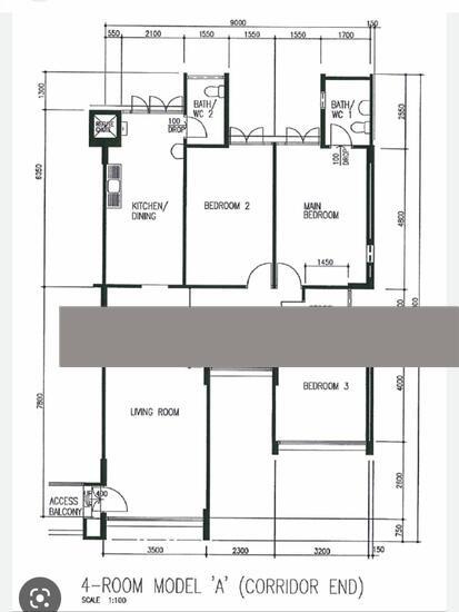 130 Lorong Ah Soo HDB Apartment For Rent, $3,800, 3 Bed 2 Bath 1,109 sqft $3.43 psf