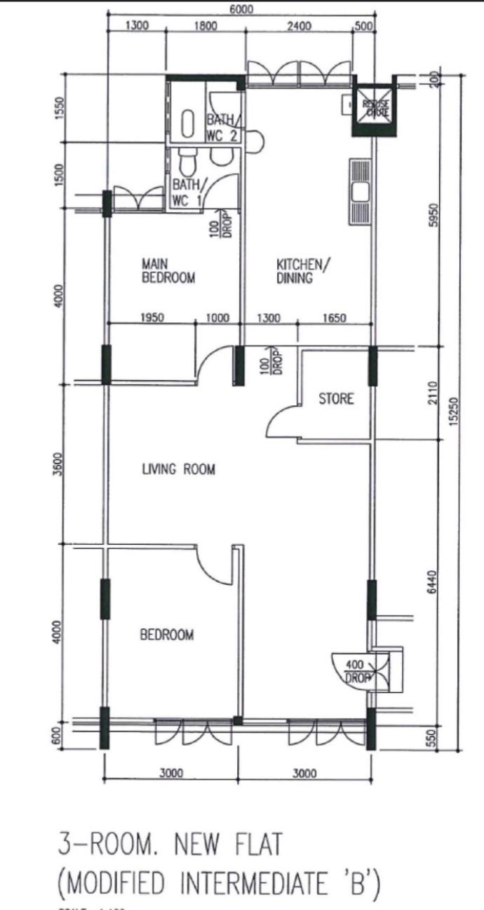 HDB Apartment for Rent, 42 Telok Blangah Rise HDB Apartment Room Rental, $1,800, 1 Bed 1 Bath 108 sqft $16.67 psf, SGD 1,800 | 99-year Leasehold