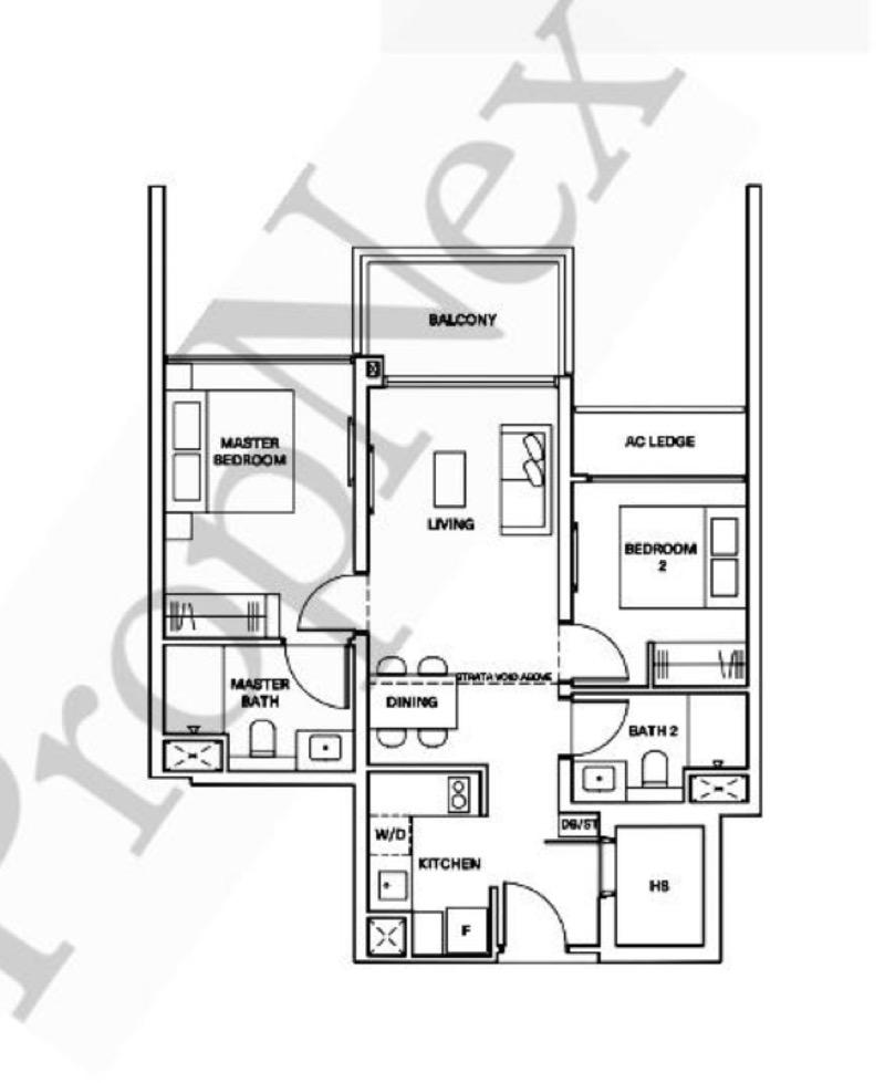 Condominium for Rent, The Watergardens at Canberra Condominium For Rent, $3,600, 2 Bed 2 Bath 753 sqft $4.78 psf, SGD 3,600 | 99-year Leasehold