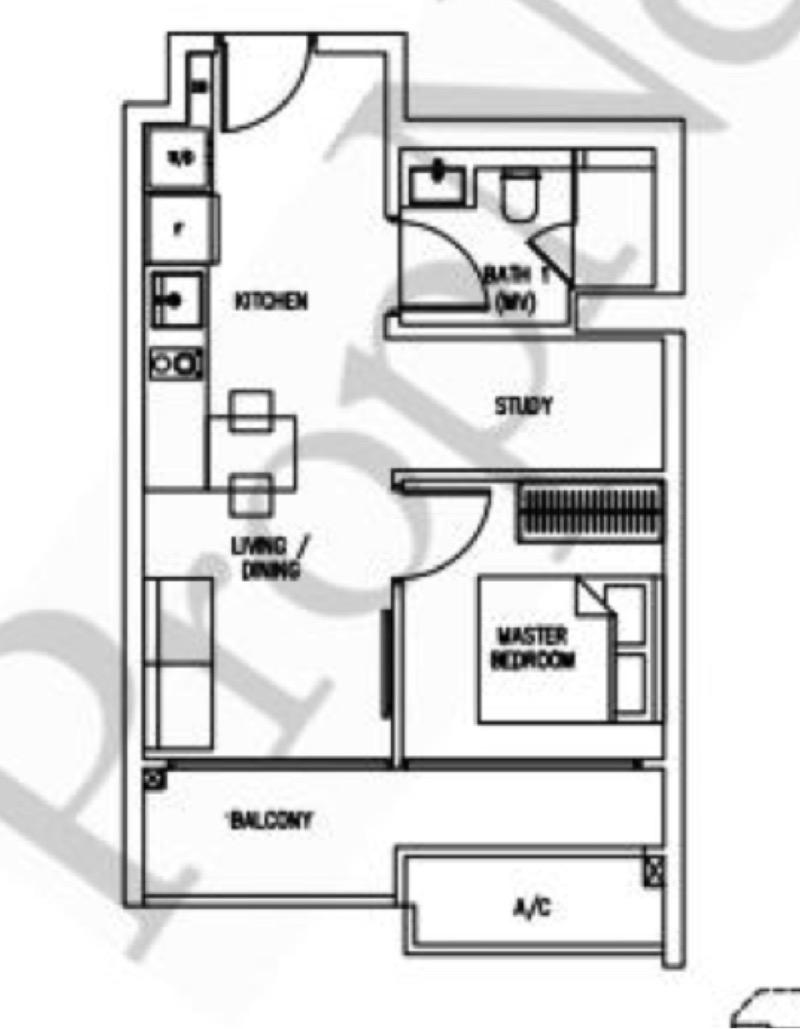 Condominium for Rent, Bukit 828 Condominium For Rent, $3,000, 1 Bed 1 Bath 506 sqft $5.93 psf, SGD 3,000