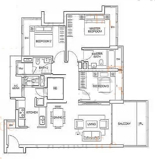 Condominium for Rent, Dakota Residences Condominium For Rent, $6,499, 3 Bed 3 Bath 1,313 sqft $4.95 psf, SGD 6,499 | 99-year Leasehold