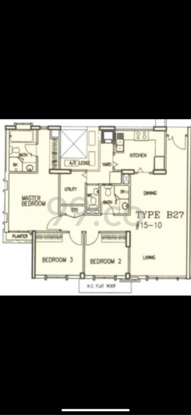 HDB Apartment for Rent, 303B Anchorvale Link HDB Apartment Room Rental, $1,050, 1 Bed 1 Bath 10 sqft $105.00 psf, SGD 1,050 | 99-year Leasehold