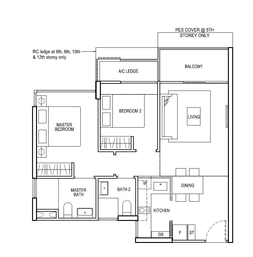 Condominium for Rent, North Park Residences Condominium For Rent, $3,750, 2 Bed 2 Bath 700 sqft $5.36 psf, SGD 3,750 | 99-year Leasehold