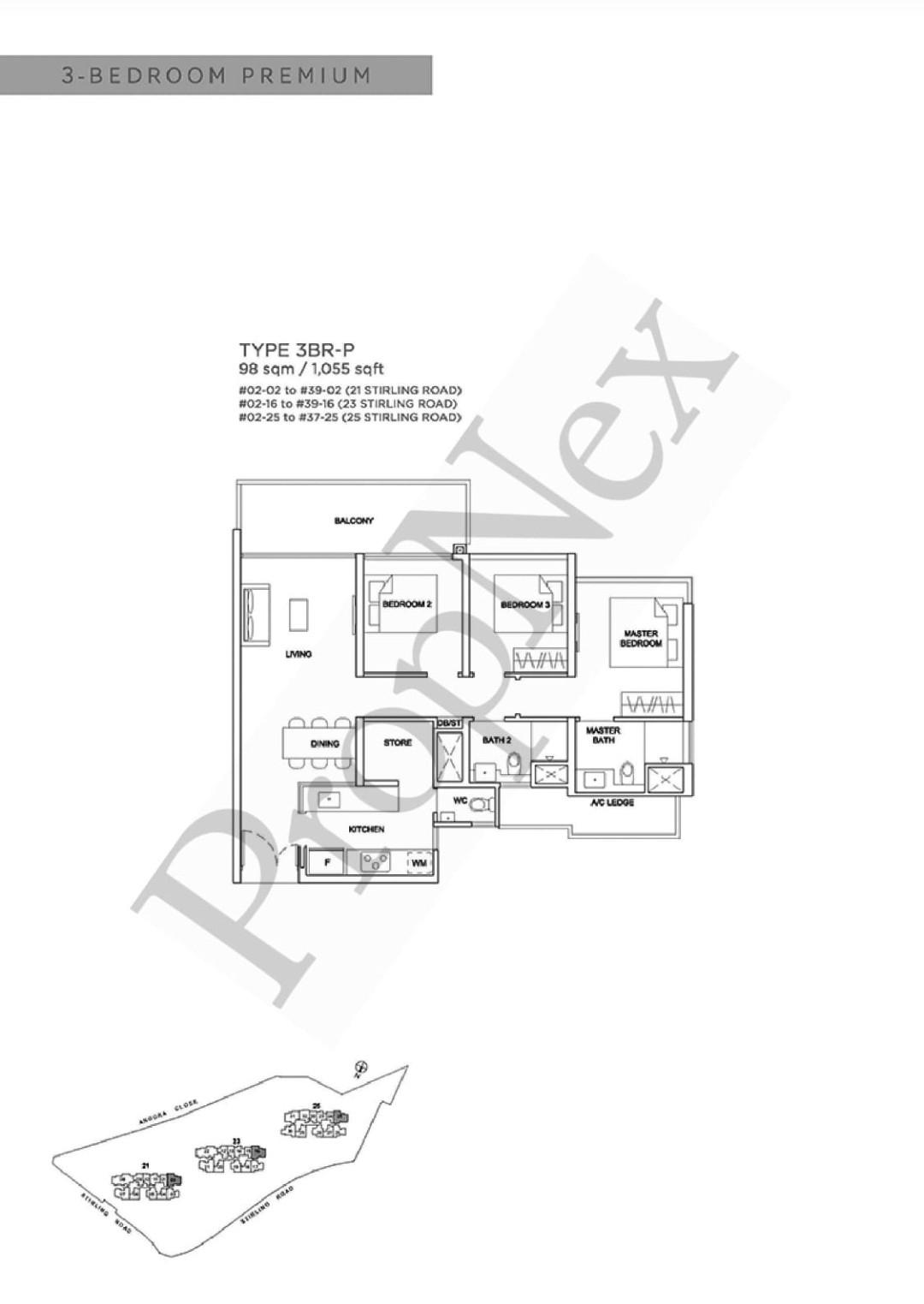 Condominium for Rent, Stirling Residences Condominium For Rent, $7,500, 3 Bed 2 Bath 1,055 sqft $7.11 psf, SGD 7,500 | 99-year Leasehold
